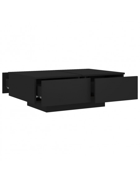 Tavolino da Salotto Nero 90x60x31 cm in Legno Multistrato