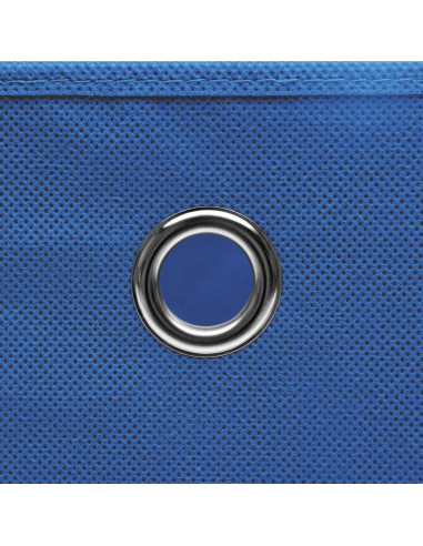 Scatole Portaoggetti con Coperchi 10pz Blu 32x32x32 cm Tessuto