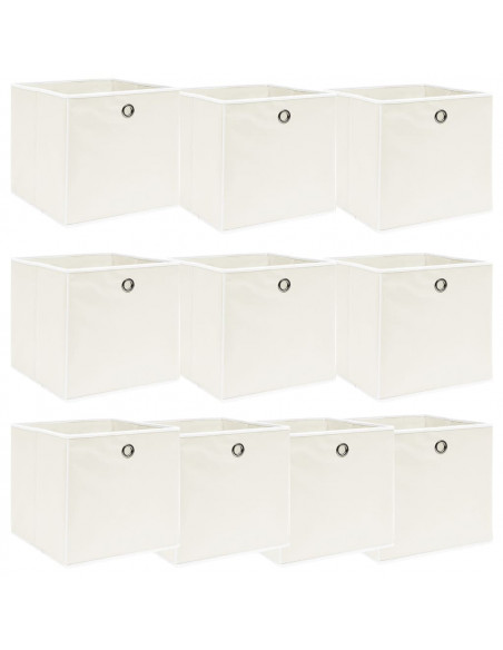 Scatole Portaoggetti 10pz Bianche 32x32x32 cm Tessuto