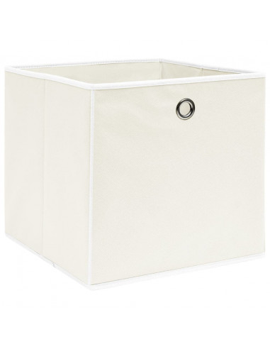 Scatole Portaoggetti 10pz Bianche 32x32x32 cm Tessuto