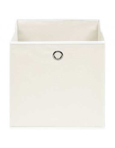Scatole Portaoggetti 10pz Bianche 32x32x32 cm Tessuto