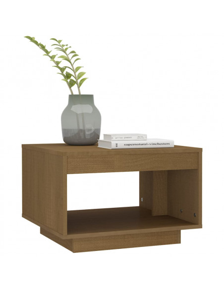 Tavolino da Salotto Miele 50x50x33,5 cm Legno Massello di Pino