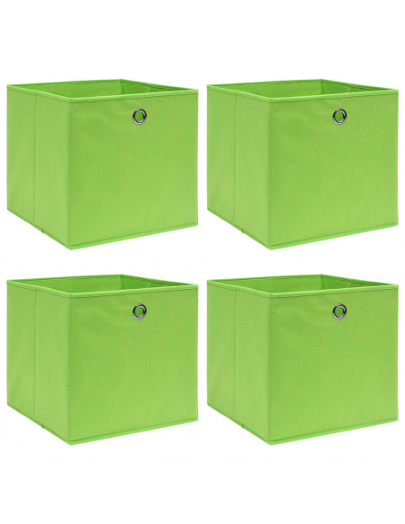 Scatole Portaoggetti 4pz Verdi 32x32x32 cm Tessuto