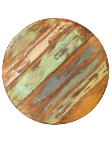 Tavolino da Salotto Ø68x43 cm in Legno Massello di Recupero