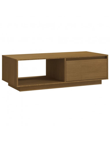 Tavolino da Salotto Miele 110x50x33,5 cm Legno Massello di Pino