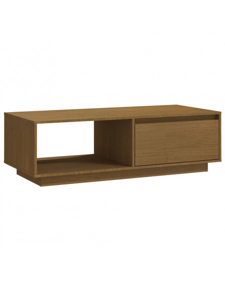 Tavolino da Salotto Miele 110x50x33,5 cm Legno Massello di Pino