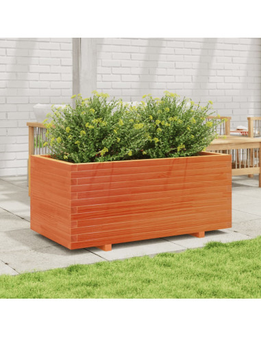 Fioriera Giardino Marrone Cera 110x60x49,5 Legno Massello Pino