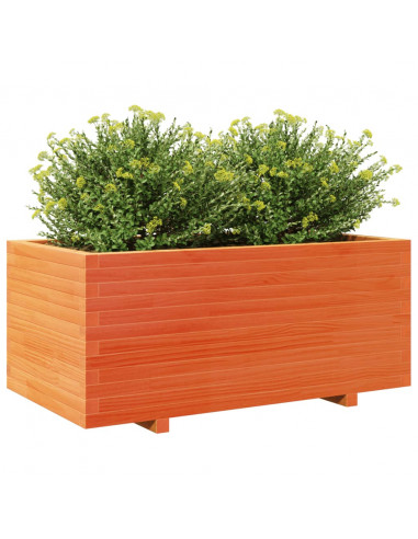 Fioriera Giardino Marrone Cera 110x60x49,5 Legno Massello Pino