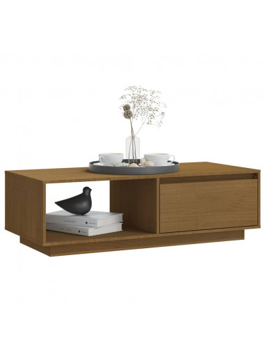 Tavolino da Salotto Miele 110x50x33,5 cm Legno Massello di Pino