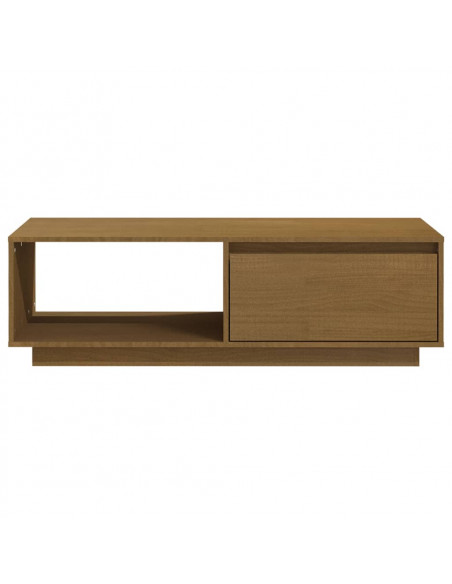 Tavolino da Salotto Miele 110x50x33,5 cm Legno Massello di Pino