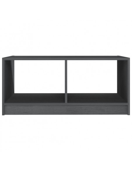 Tavolino da Salotto Grigio 75x50x33,5 cm Legno Massello di Pino