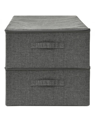 Scatole Portaoggetti 2pz in Tessuto 70x40x18 cm Antracite