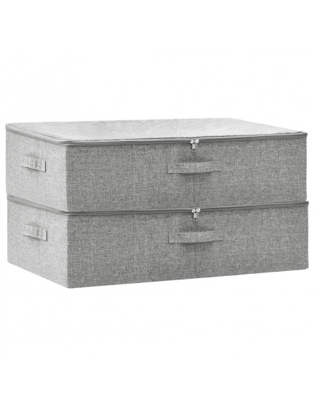 Scatole Portaoggetti 2pz in Tessuto 70x40x18 cm Grigio