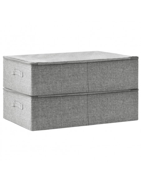Scatole Portaoggetti 2pz in Tessuto 70x40x18 cm Grigio