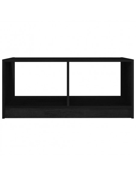 Tavolino da Salotto Nero 75x50x33,5 cm Legno Massello di Pino
