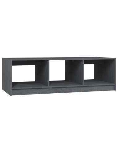 Tavolino da Salotto Grigio 110x50x34 cm Legno Massello di Pino
