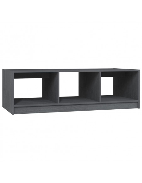 Tavolino da Salotto Grigio 110x50x34 cm Legno Massello di Pino