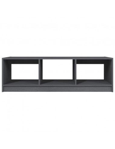 Tavolino da Salotto Grigio 110x50x34 cm Legno Massello di Pino