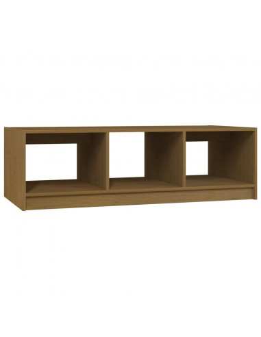 Tavolino da Salotto Miele 110x50x34 cm Legno Massello di Pino