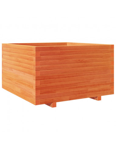 Fioriera Giardino Marrone Cera 80x80x49,5cm Legno Massello Pino