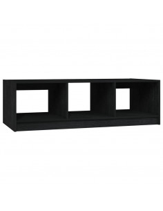 Tavolino da Salotto Nero 110x50x34 cm Legno Massello di Pino 2