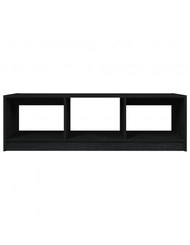 Tavolino da Salotto Nero 110x50x34 cm Legno Massello di Pino