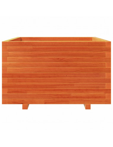 Fioriera Giardino Marrone Cera 80x80x49,5cm Legno Massello Pino