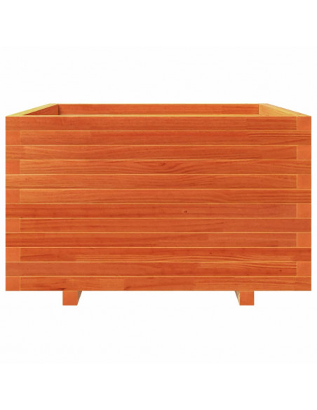 Fioriera Giardino Marrone Cera 80x80x49,5cm Legno Massello Pino