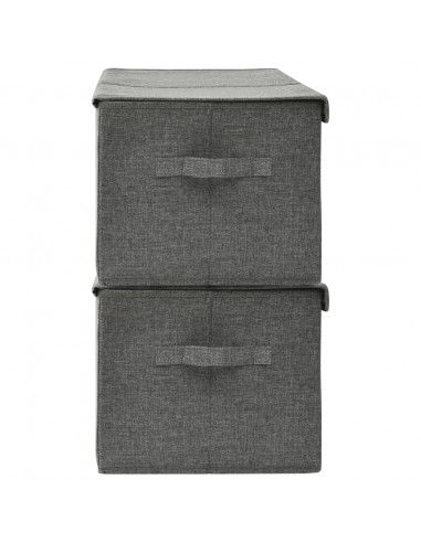 Scatole Portaoggetti 2pz in Tessuto 50x30x25 cm Antracite