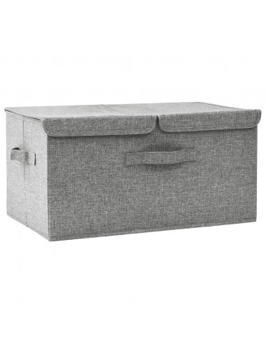 Scatola Portaoggetti in Tessuto 50x30x25 cm Grigio