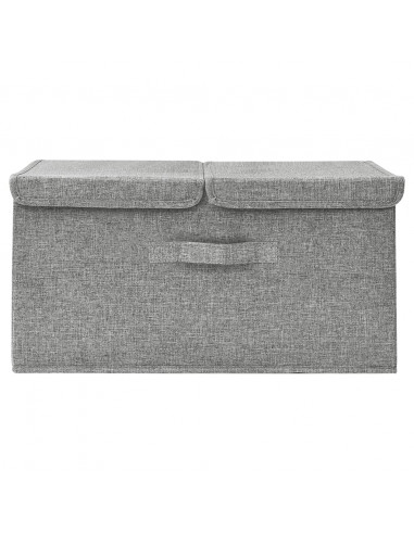 Scatola Portaoggetti in Tessuto 50x30x25 cm Grigio