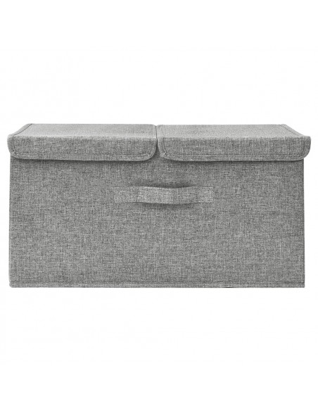 Scatola Portaoggetti in Tessuto 50x30x25 cm Grigio