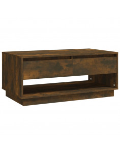 Tavolino da Salotto Rovere Fumo 102,5x55x44 cm in Truciolato 2