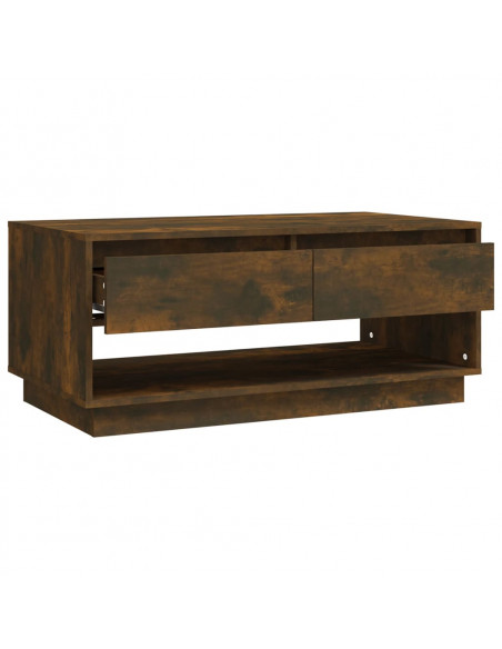 Tavolino da Salotto Rovere Fumo 102,5x55x44 cm in Truciolato