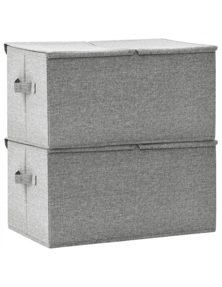 Scatole Portaoggetti 2pz in Tessuto 50x30x25 cm Grigio