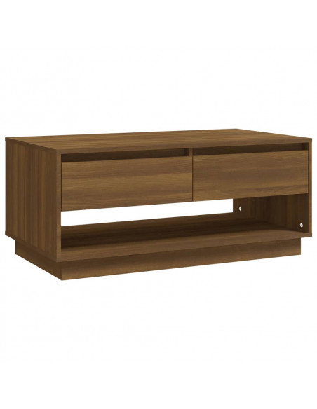Tavolino da Salotto Marrone Rovere 102,5x55x44 cm in Truciolato