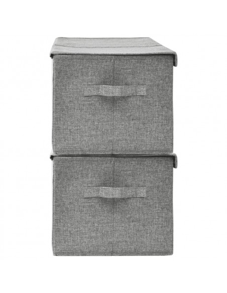 Scatole Portaoggetti 2pz in Tessuto 50x30x25 cm Grigio