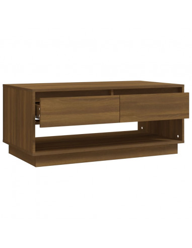 Tavolino da Salotto Marrone Rovere 102,5x55x44 cm in Truciolato