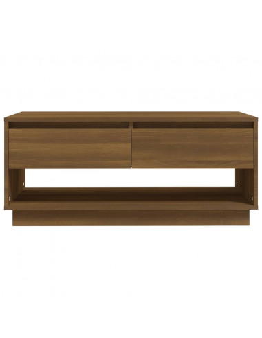 Tavolino da Salotto Marrone Rovere 102,5x55x44 cm in Truciolato