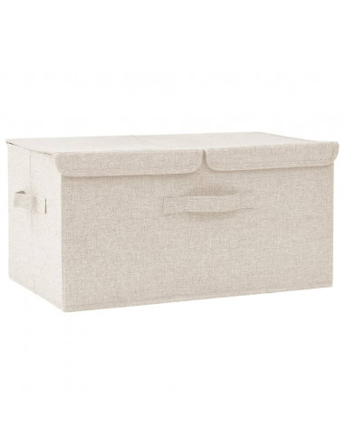 Scatola Portaoggetti in Tessuto 50x30x25 cm Crema