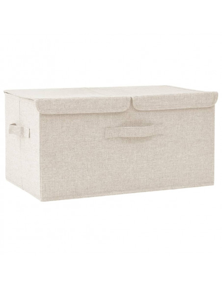 Scatola Portaoggetti in Tessuto 50x30x25 cm Crema