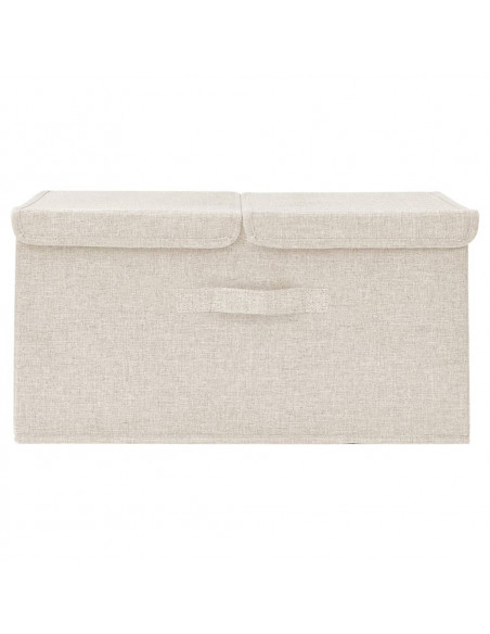 Scatola Portaoggetti in Tessuto 50x30x25 cm Crema
