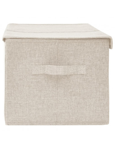 Scatola Portaoggetti in Tessuto 50x30x25 cm Crema