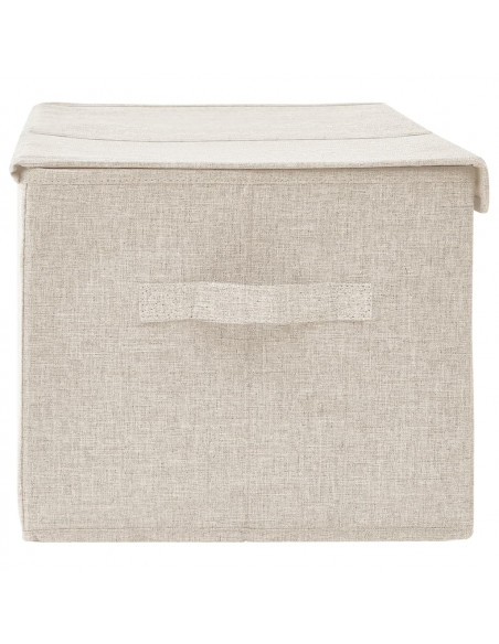 Scatola Portaoggetti in Tessuto 50x30x25 cm Crema