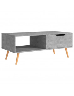 Tavolino Salotto Grigio Cemento 100x49,5x43cm Legno Multistrato 2