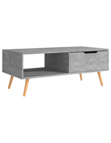 Tavolino Salotto Grigio Cemento 100x49,5x43cm Legno Multistrato