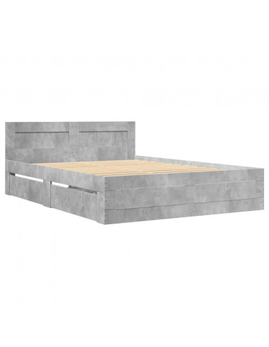 Giroletto Testiera Grigio Cemento 120x200 cm Legno Multistrato