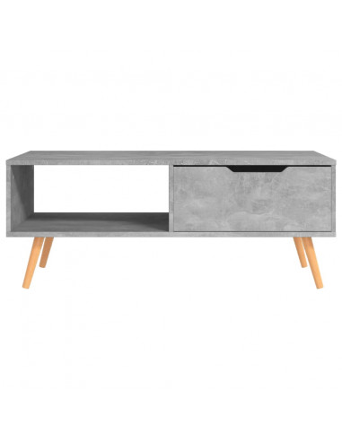 Tavolino Salotto Grigio Cemento 100x49,5x43cm Legno Multistrato