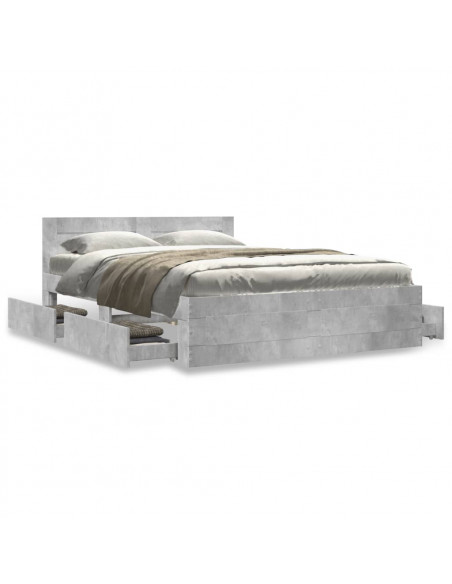 Giroletto Testiera Grigio Cemento 120x200 cm Legno Multistrato