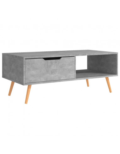 Tavolino Salotto Grigio Cemento 100x49,5x43cm Legno Multistrato